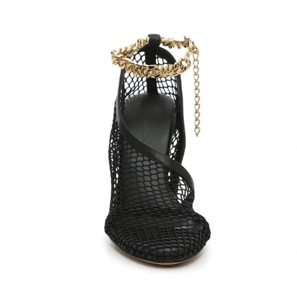 BOTTEGA VENETA Chain-embellished macramé and leather pumps Black - Picture 2 of 16